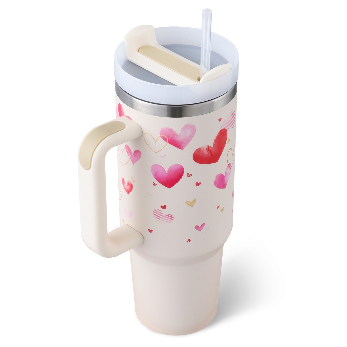 40oz Tumbler With Handle Straw and lid, Suitable For Car/Gym/Office/Travel