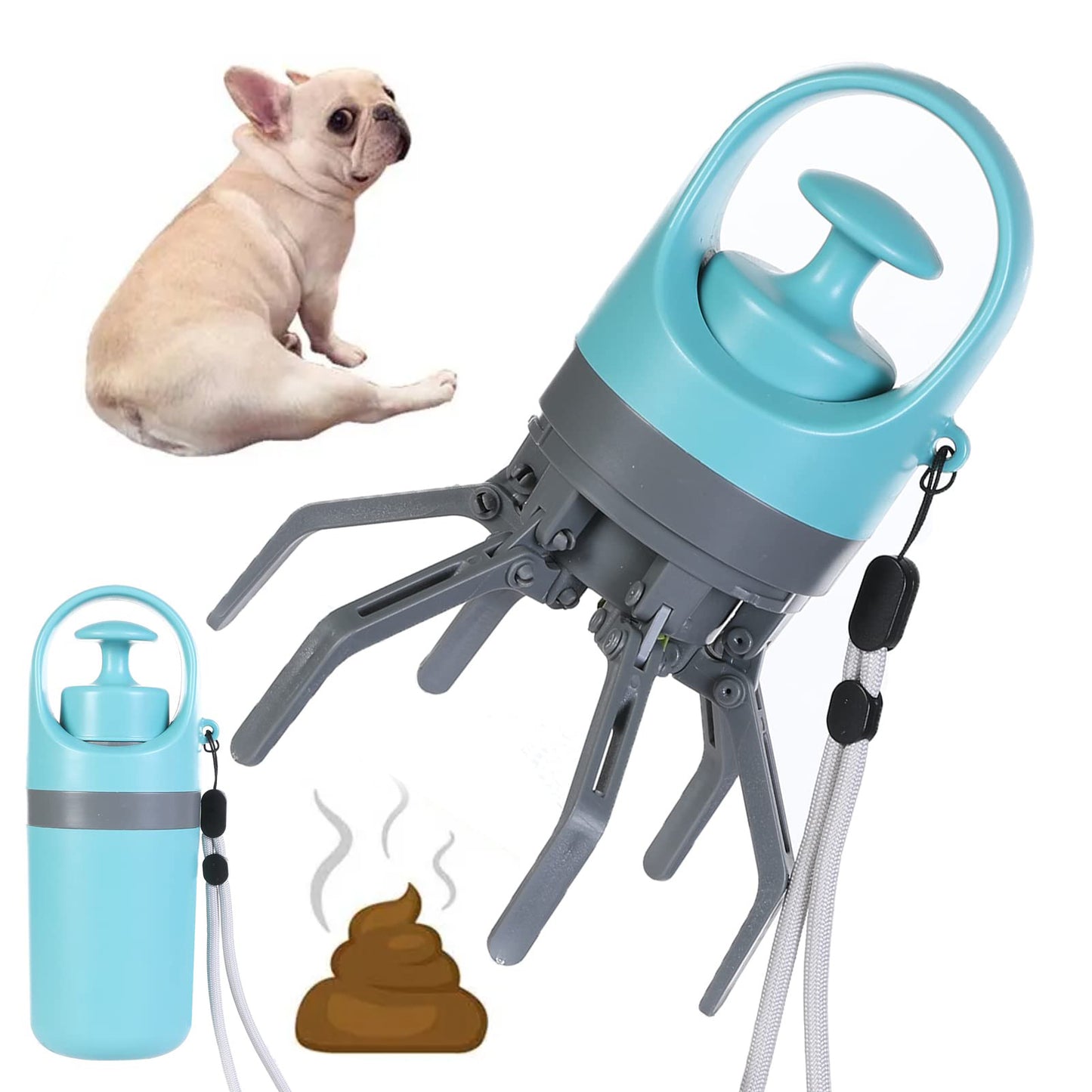Portable Lightweight Dog Pooper Scooper With Built-in Poop Bag Dispenser Eight-claw Shovel For cc Pet Products