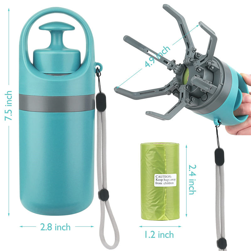 Portable Lightweight Dog Pooper Scooper With Built-in Poop Bag Dispenser Eight-claw Shovel For cc Pet Products