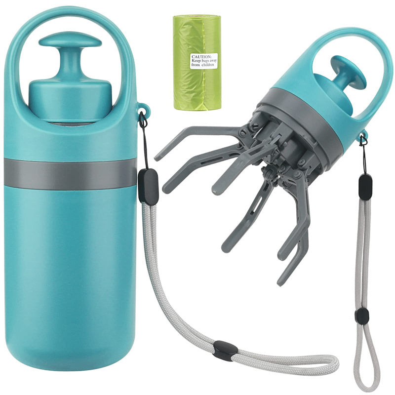 Portable Lightweight Dog Pooper Scooper With Built-in Poop Bag Dispenser Eight-claw Shovel For cc Pet Products