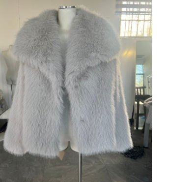 Women's Winter Plush Coat, Warm Fluffy Lapel Jacket, Long Sleeve Outwear